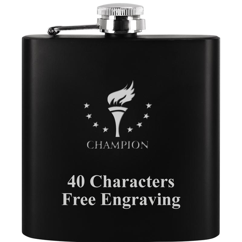 6OZ BLCK STAINLESS STEEL FLASK