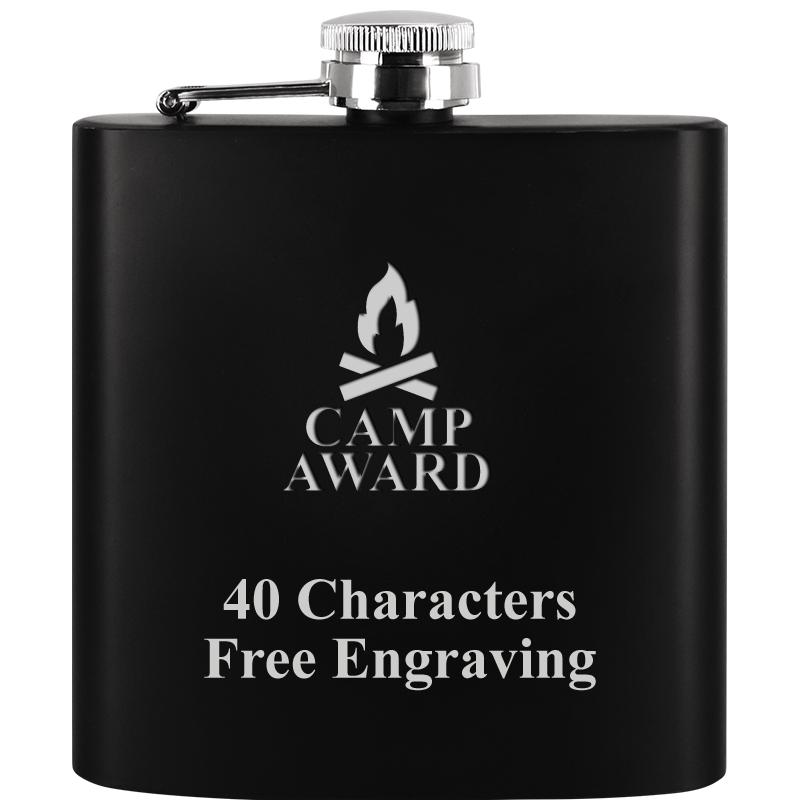 6OZ BLCK STAINLESS STEEL FLASK