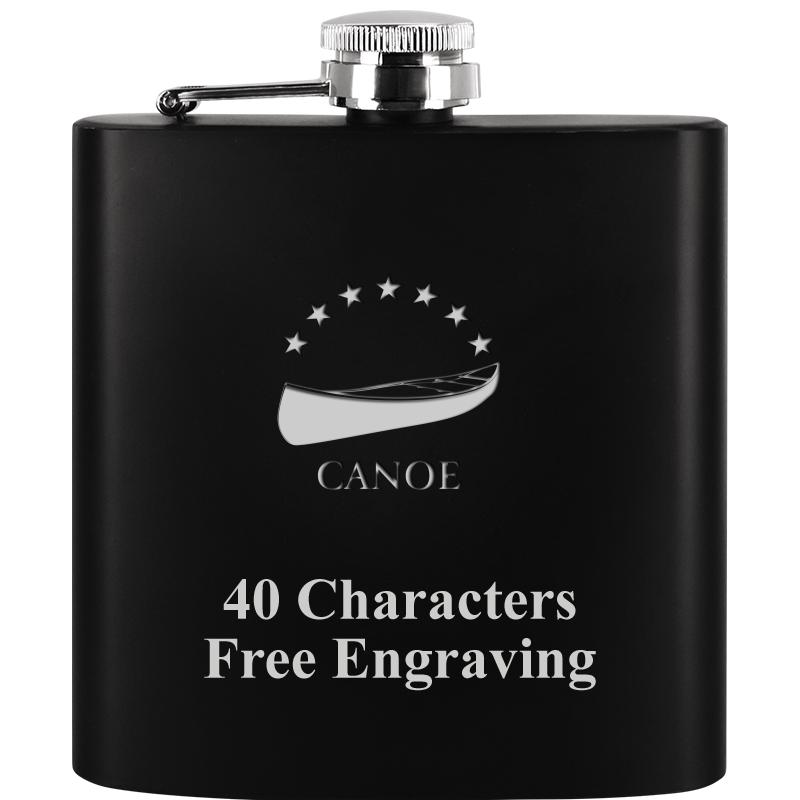 6OZ BLCK STAINLESS STEEL FLASK