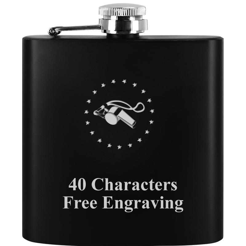 6OZ BLCK STAINLESS STEEL FLASK