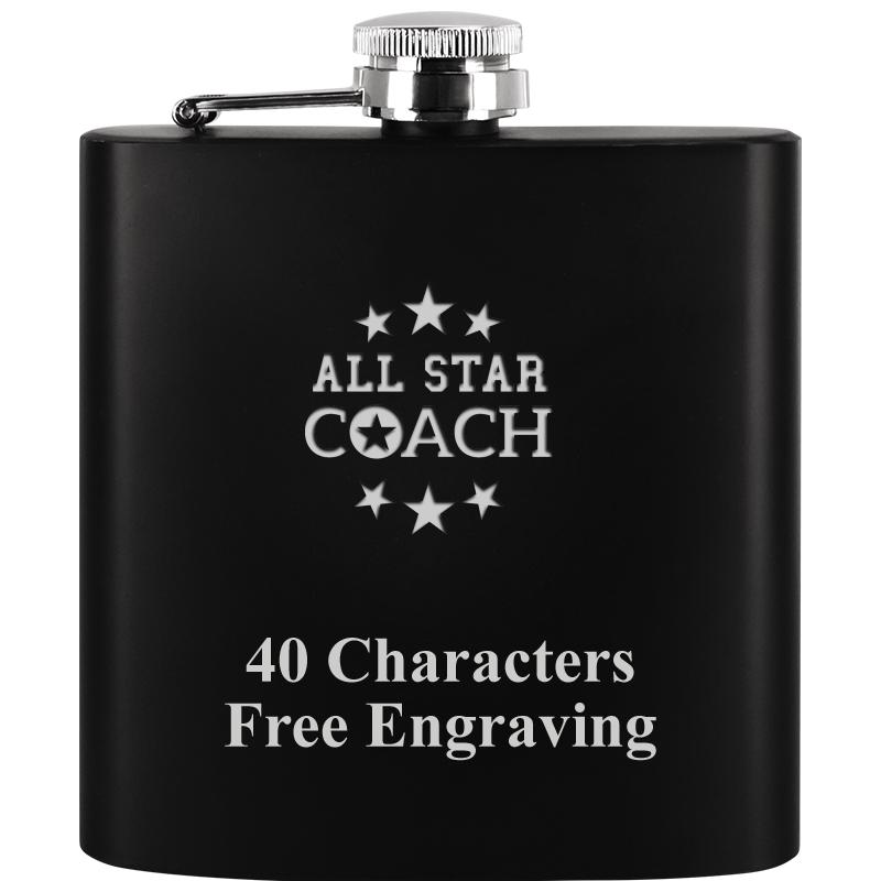 6OZ BLCK STAINLESS STEEL FLASK
