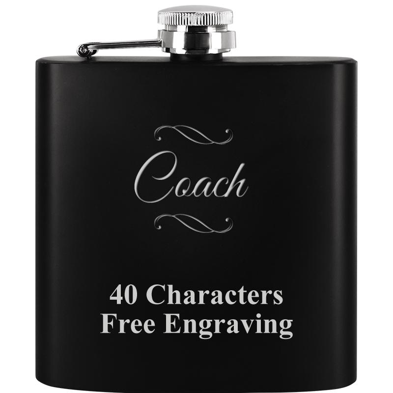 6OZ BLCK STAINLESS STEEL FLASK
