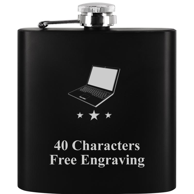 6OZ BLCK STAINLESS STEEL FLASK