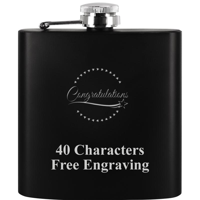 6OZ BLCK STAINLESS STEEL FLASK