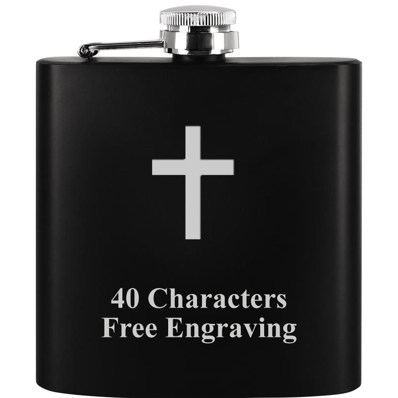 6OZ BLCK STAINLESS STEEL FLASK