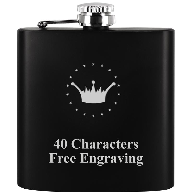 6OZ BLCK STAINLESS STEEL FLASK