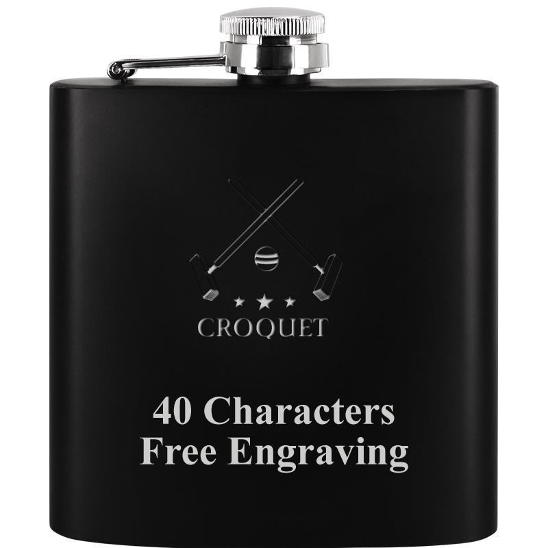 6OZ BLCK STAINLESS STEEL FLASK