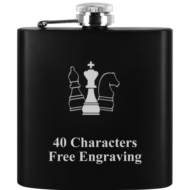 6OZ BLCK STAINLESS STEEL FLASK