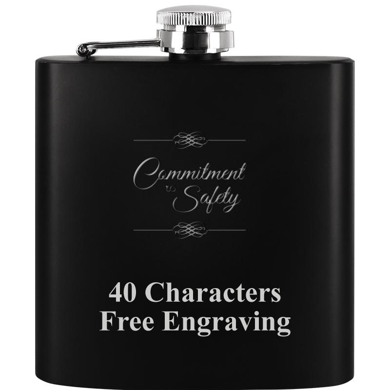 6OZ BLCK STAINLESS STEEL FLASK