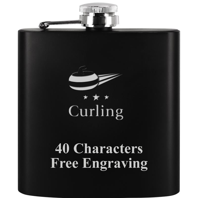 6OZ BLCK STAINLESS STEEL FLASK
