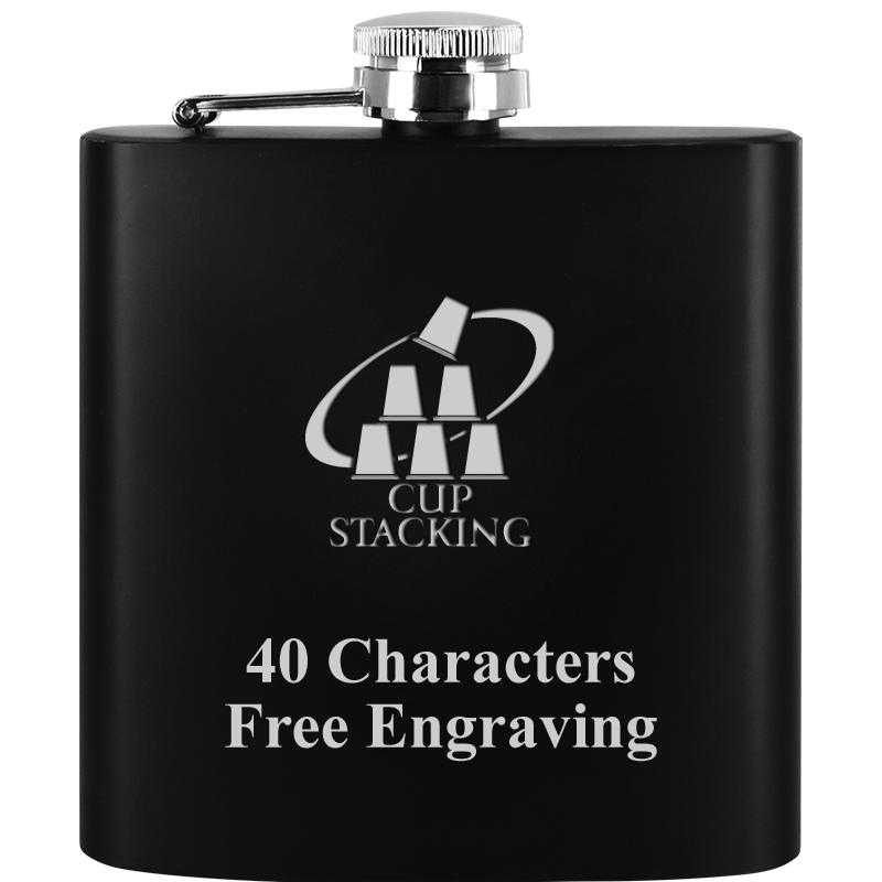 6OZ BLCK STAINLESS STEEL FLASK