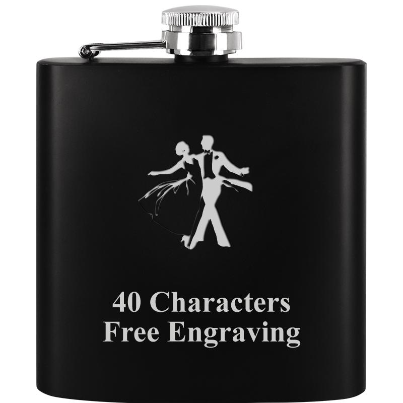 6OZ BLCK STAINLESS STEEL FLASK