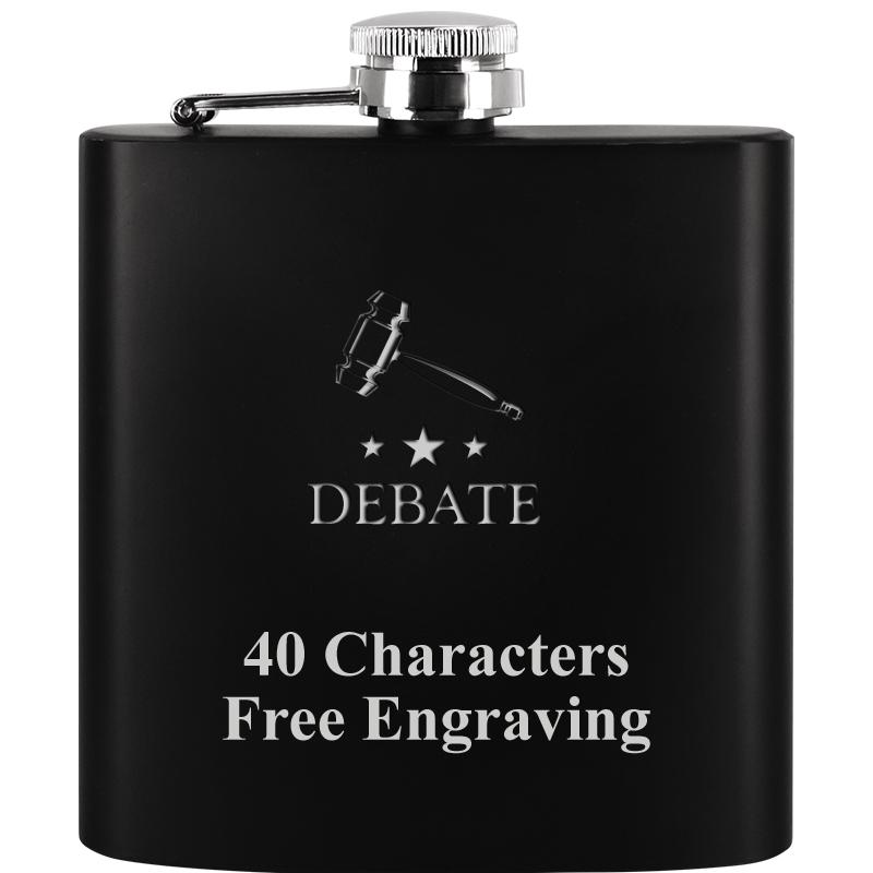 6OZ BLCK STAINLESS STEEL FLASK