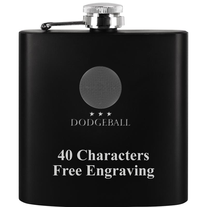 6OZ BLCK STAINLESS STEEL FLASK