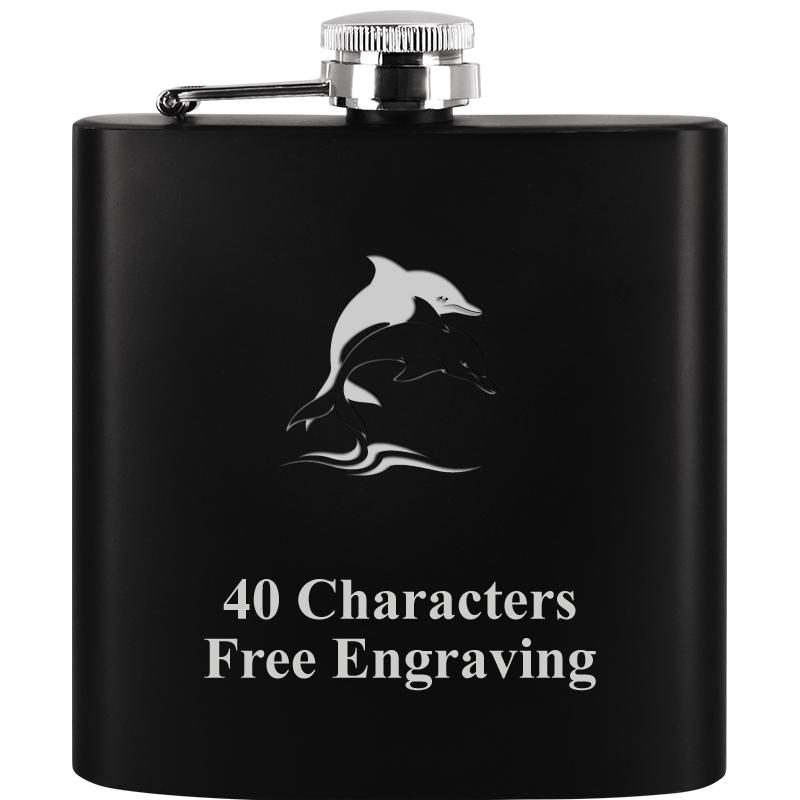 6OZ BLCK STAINLESS STEEL FLASK