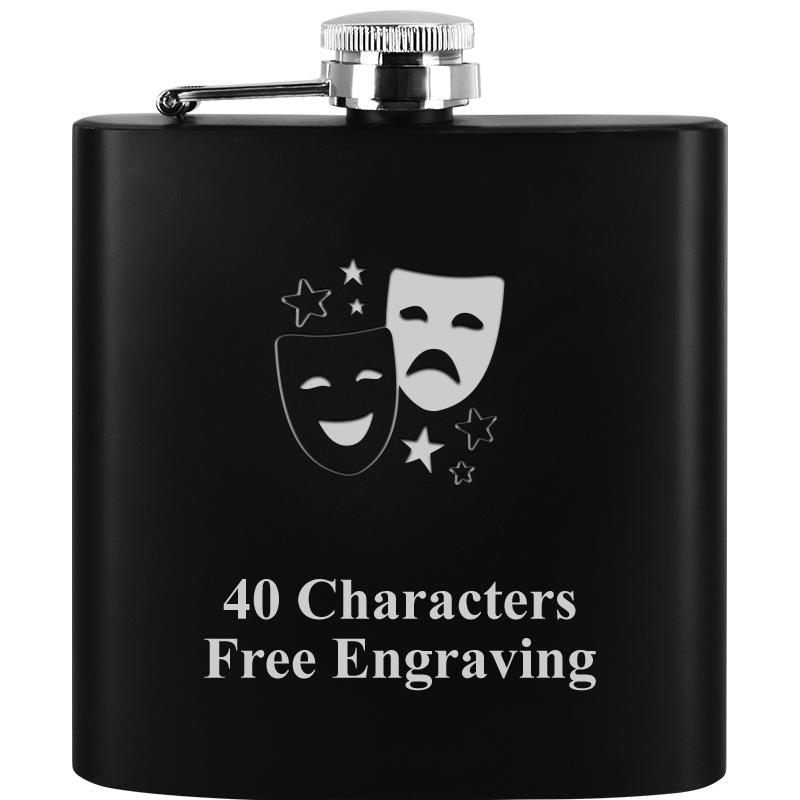 6OZ BLCK STAINLESS STEEL FLASK