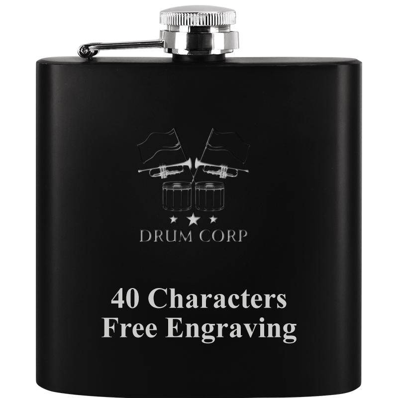 6OZ BLCK STAINLESS STEEL FLASK
