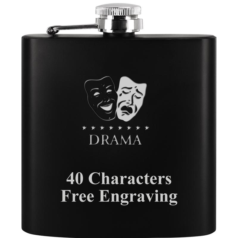 6OZ BLCK STAINLESS STEEL FLASK