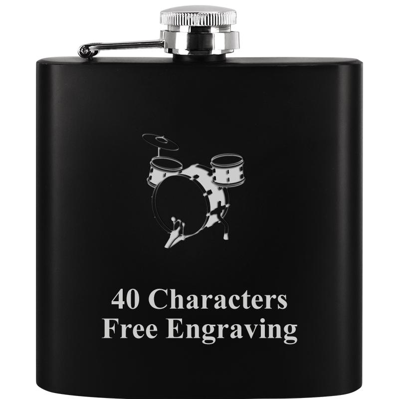 6OZ BLCK STAINLESS STEEL FLASK