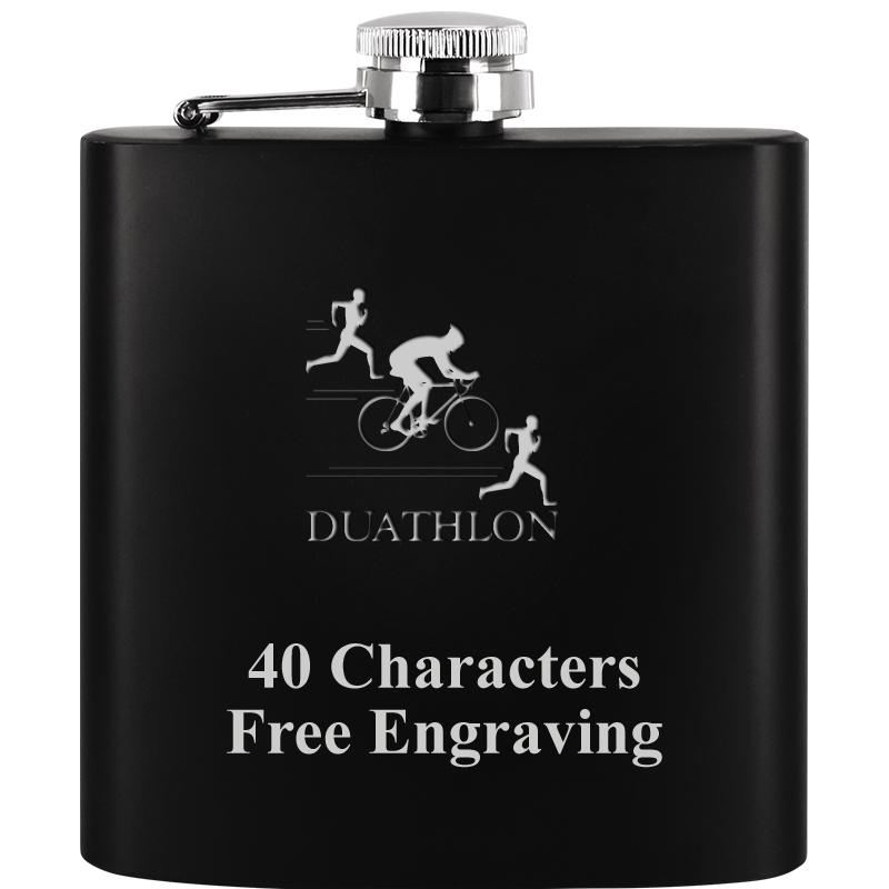 6OZ BLCK STAINLESS STEEL FLASK