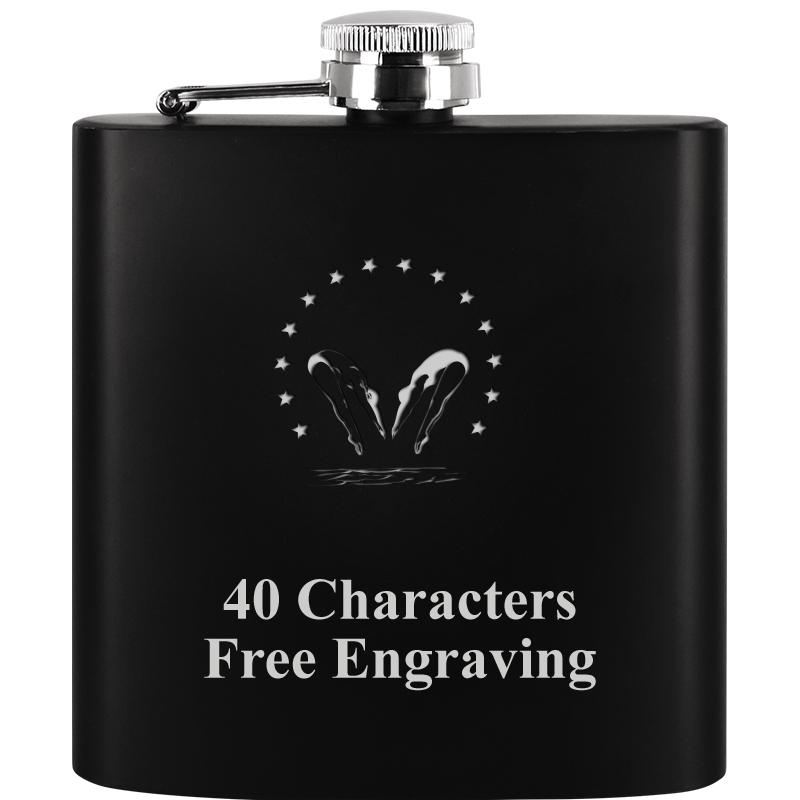 6OZ BLCK STAINLESS STEEL FLASK