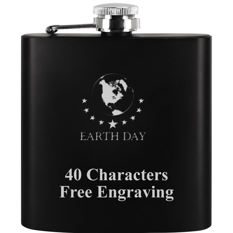 6OZ BLCK STAINLESS STEEL FLASK