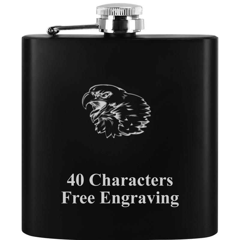 6OZ BLCK STAINLESS STEEL FLASK