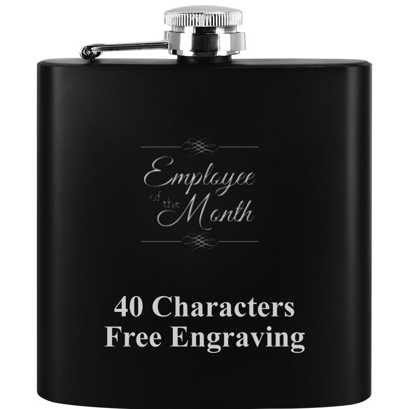 6OZ BLCK STAINLESS STEEL FLASK