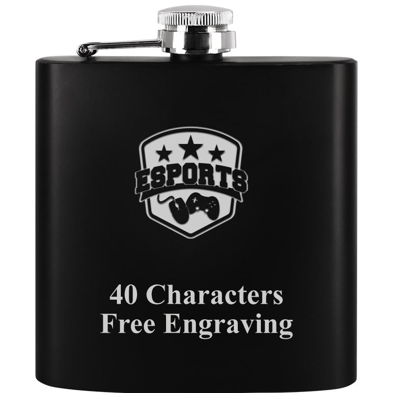 6OZ BLCK STAINLESS STEEL FLASK