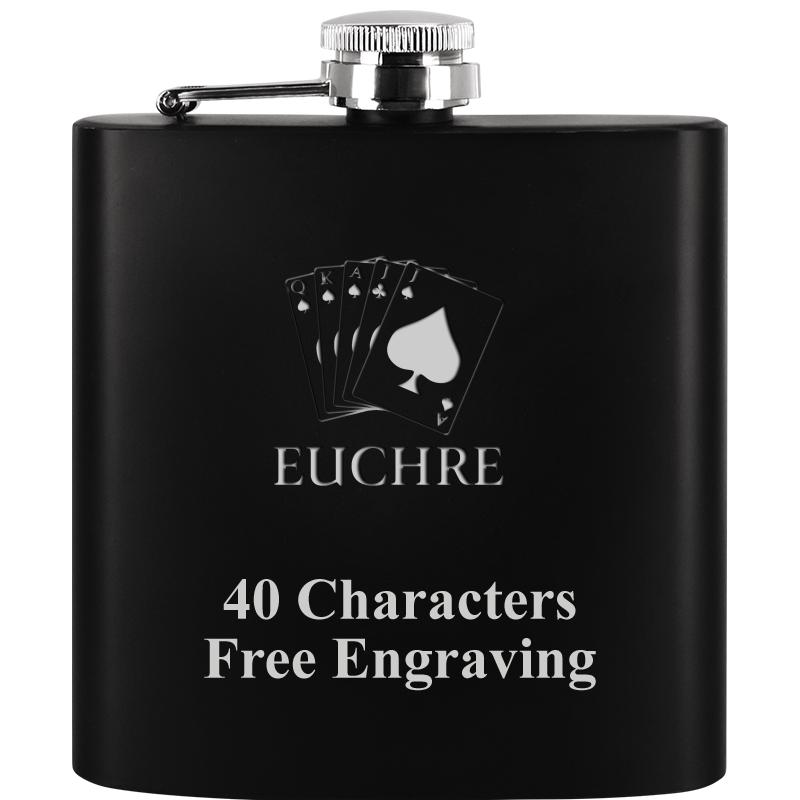6OZ BLCK STAINLESS STEEL FLASK