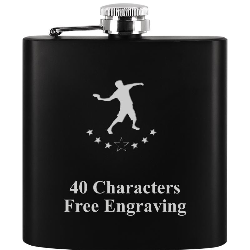 6OZ BLCK STAINLESS STEEL FLASK