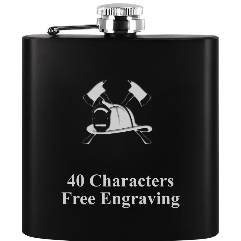 6OZ BLCK STAINLESS STEEL FLASK
