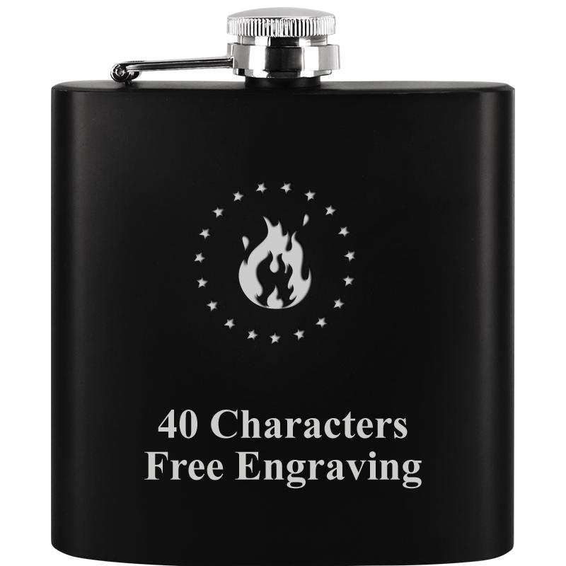 6OZ BLCK STAINLESS STEEL FLASK