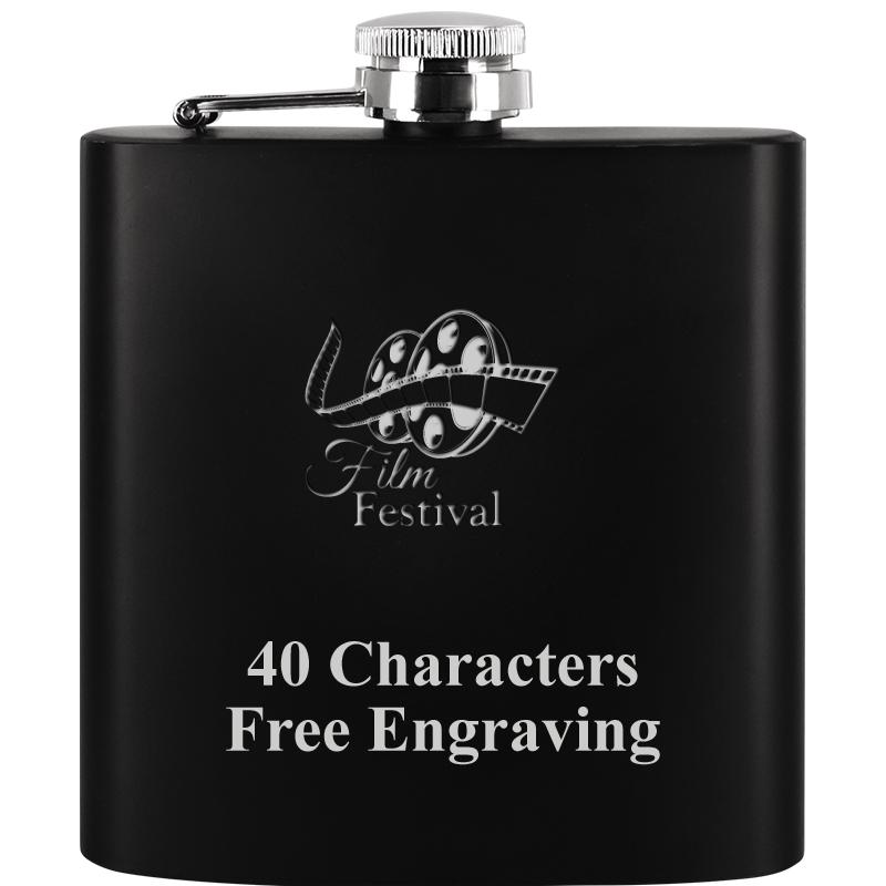 6OZ BLCK STAINLESS STEEL FLASK