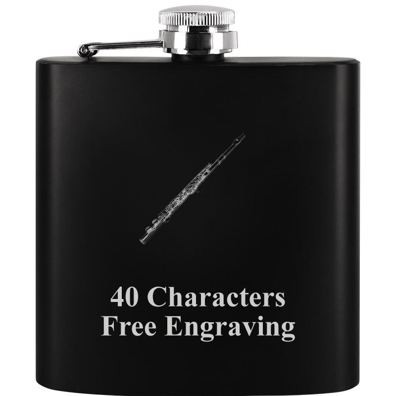 6OZ BLCK STAINLESS STEEL FLASK