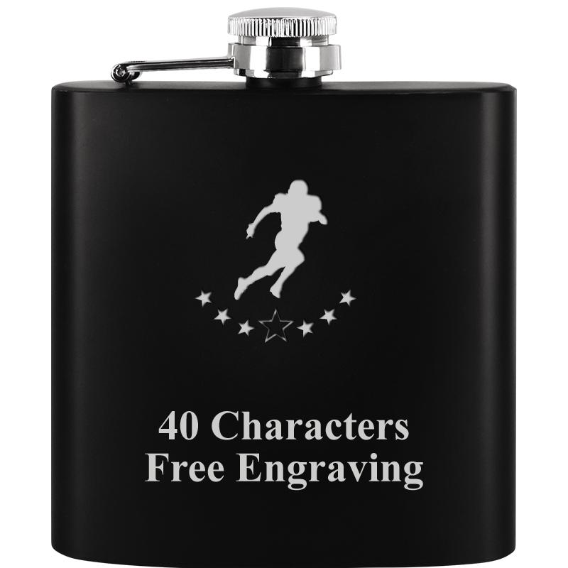 6OZ BLCK STAINLESS STEEL FLASK
