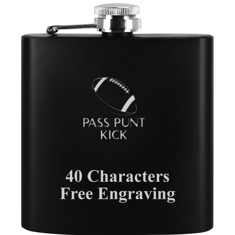6OZ BLCK STAINLESS STEEL FLASK