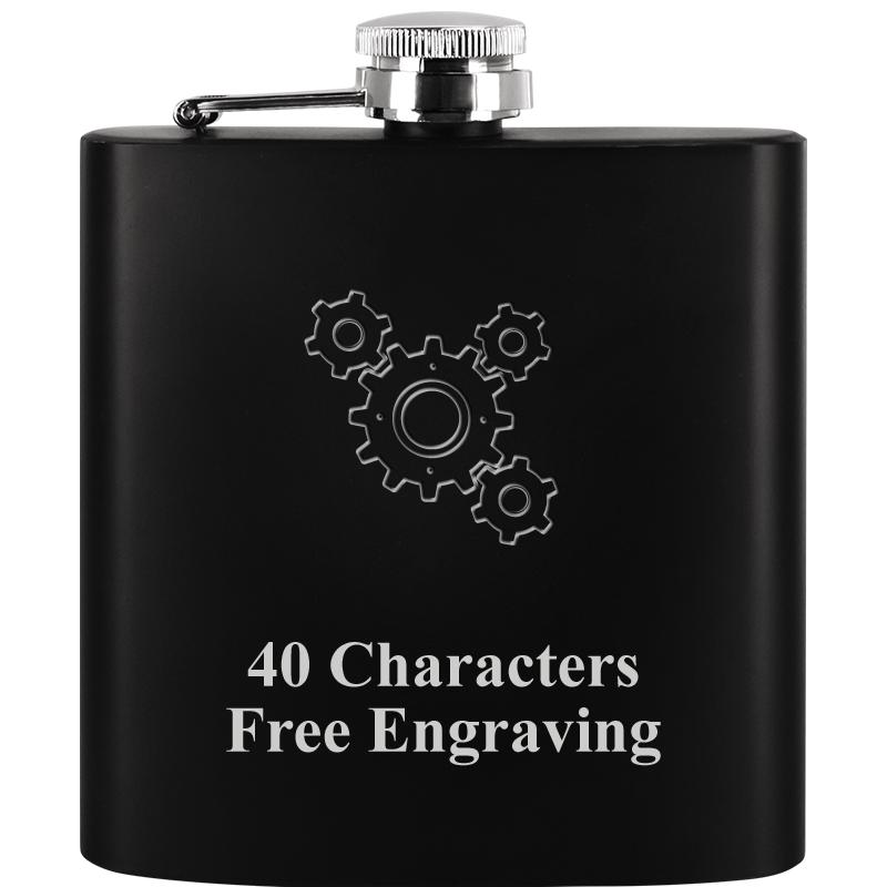 6OZ BLCK STAINLESS STEEL FLASK