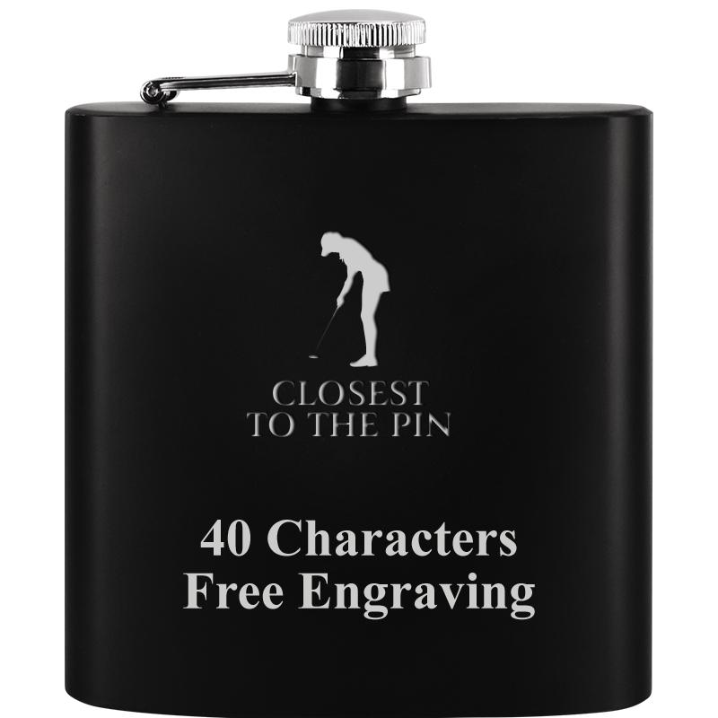 6OZ BLCK STAINLESS STEEL FLASK