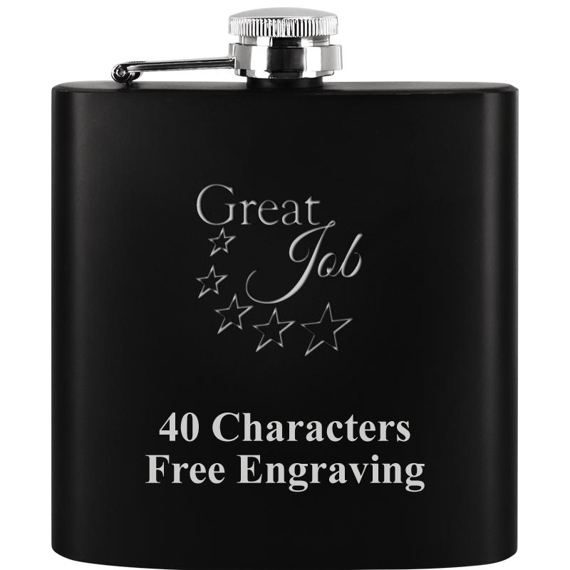 6OZ BLCK STAINLESS STEEL FLASK