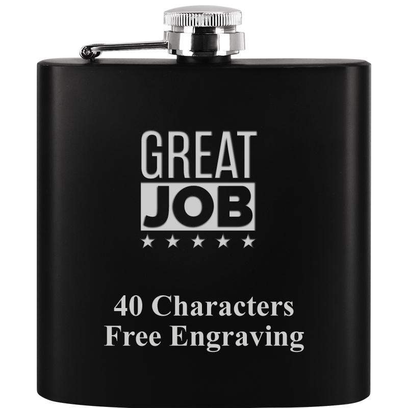 6OZ BLCK STAINLESS STEEL FLASK