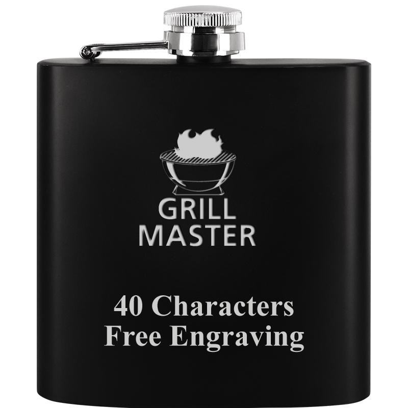 6OZ BLCK STAINLESS STEEL FLASK