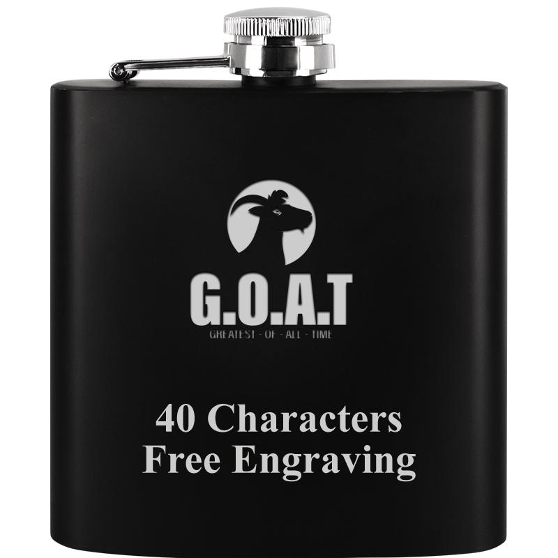 6OZ BLCK STAINLESS STEEL FLASK
