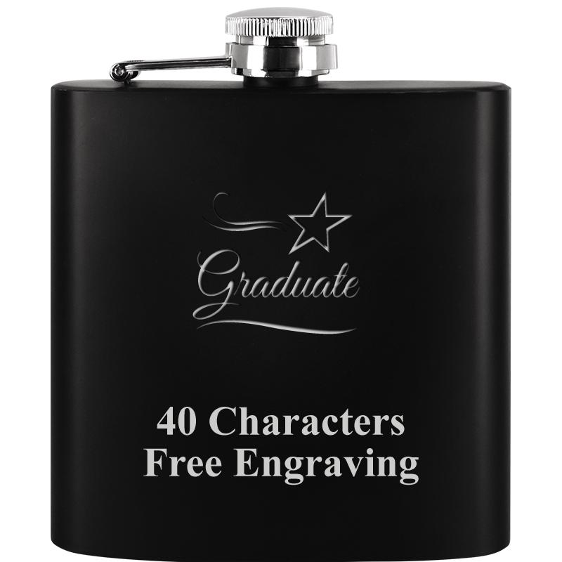 6OZ BLCK STAINLESS STEEL FLASK