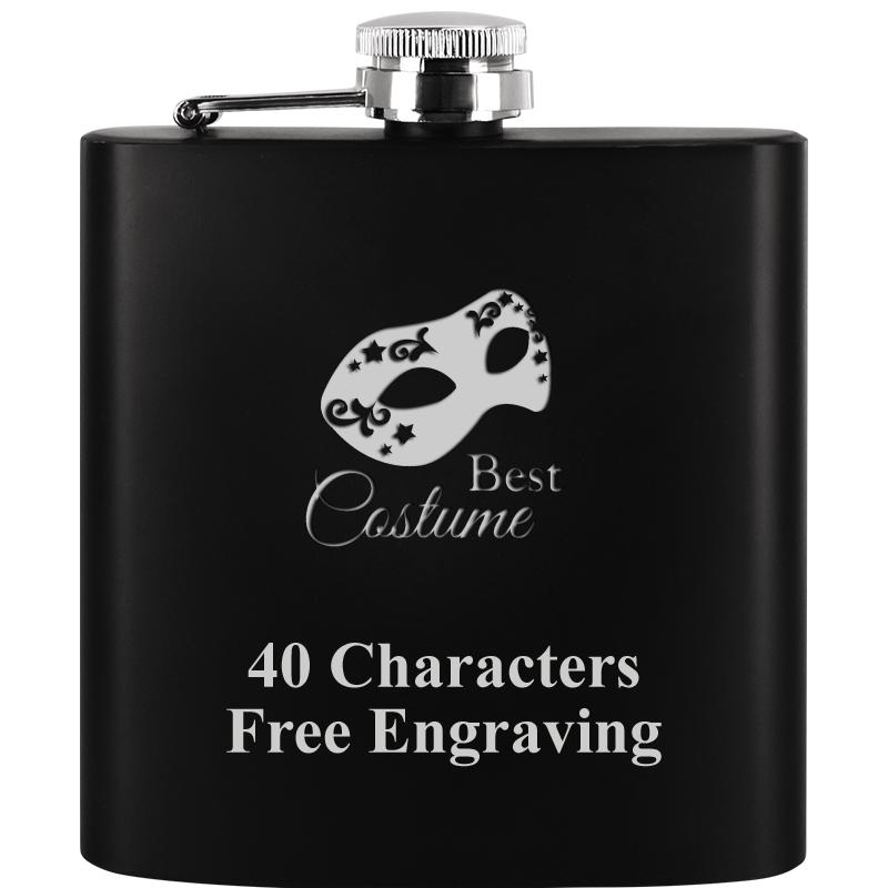 6OZ BLCK STAINLESS STEEL FLASK