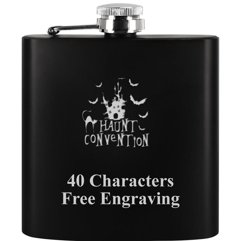 6OZ BLCK STAINLESS STEEL FLASK