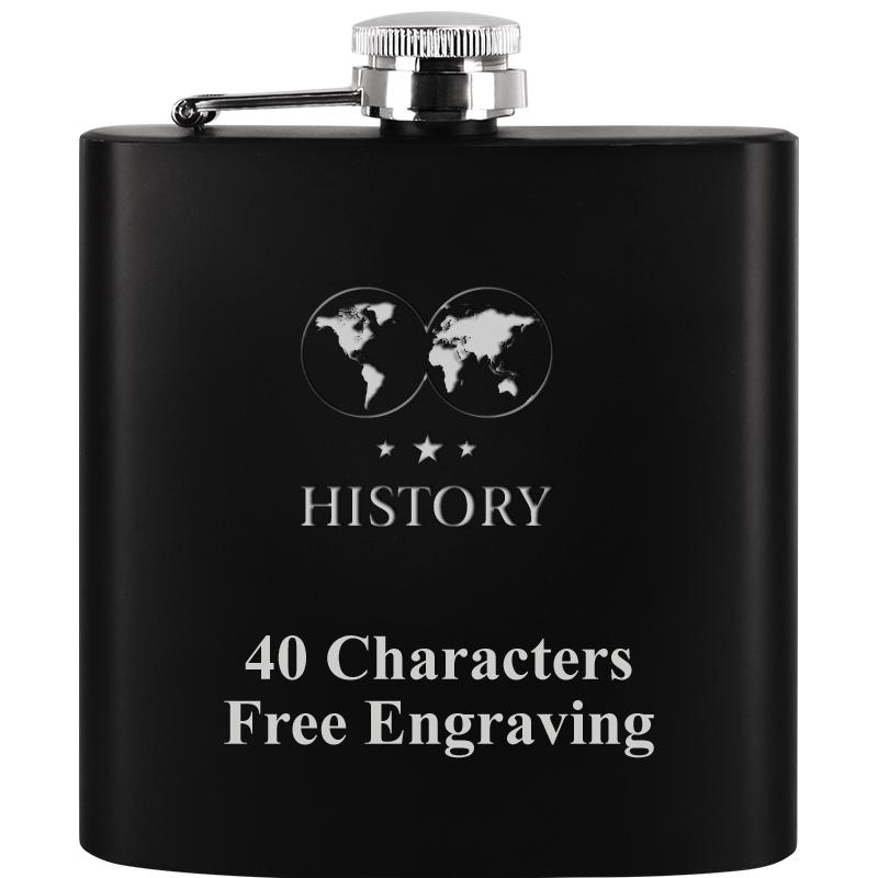 6OZ BLCK STAINLESS STEEL FLASK