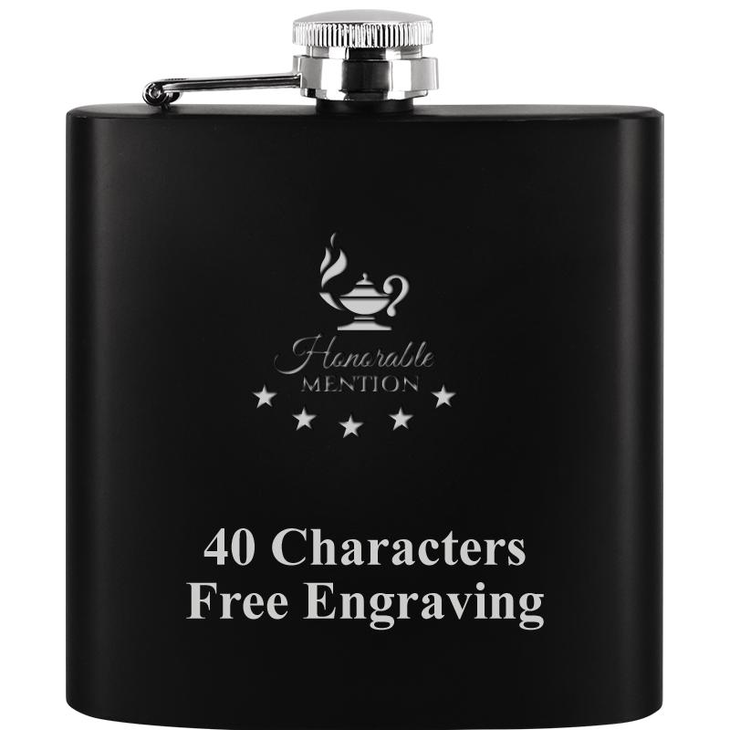 6OZ BLCK STAINLESS STEEL FLASK