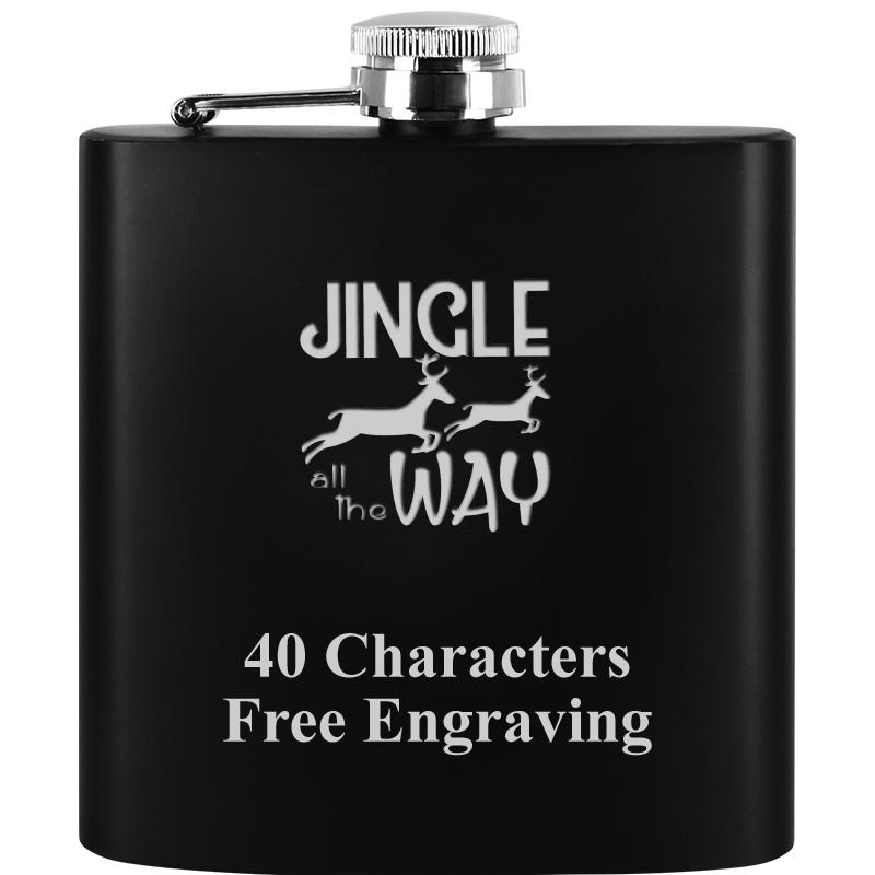6OZ BLCK STAINLESS STEEL FLASK