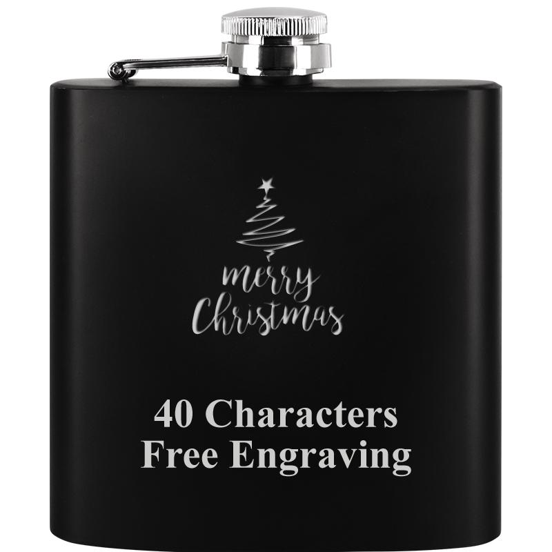 6OZ BLCK STAINLESS STEEL FLASK